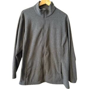 Lands’ End Women’s 2X Gray Fleece Zip-Up Jacket